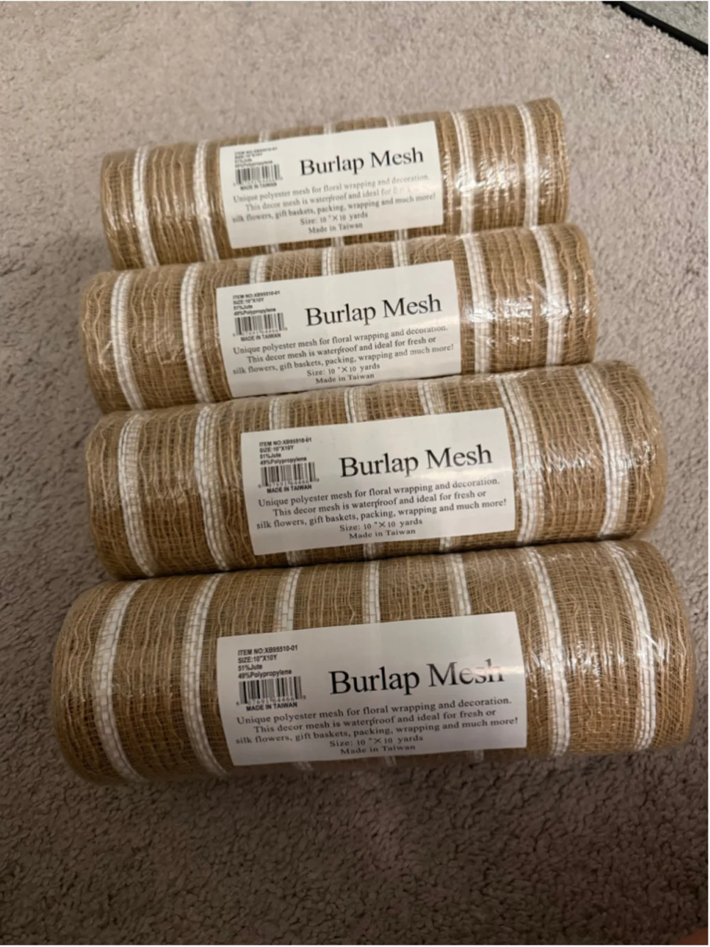 Burlap Mesh Floral Decor 10